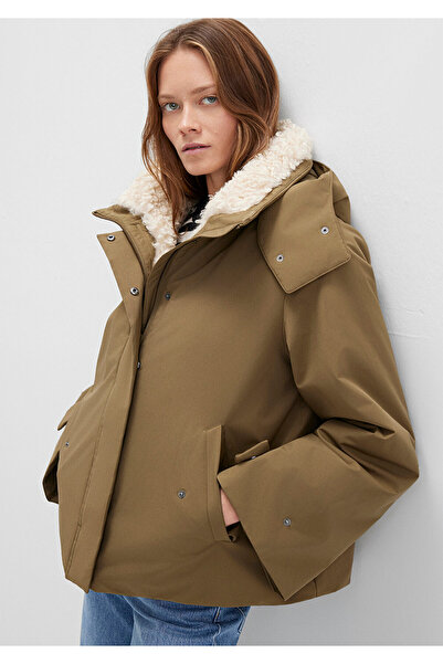 Mavi Suni Kürk Detaylı Kapüşonlu Haki Parka Regular Fit / Normal Kesim 111075...