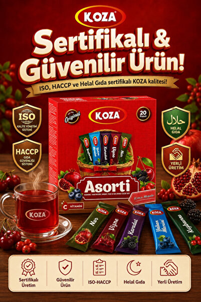 Koza Kırmızı Meyveler 5'li Asorti Mix Pratik Lezzet Tek İçimlik Vitamin Karışık Paket 5 x 4 - 20 Stick