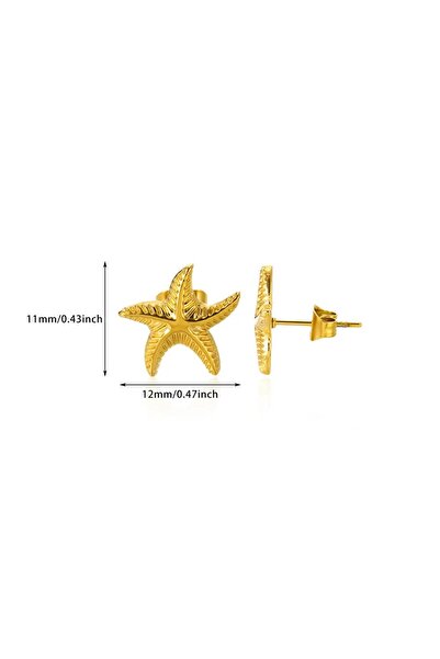 Choice 5 Vintage Summer Starfish Stainless Steel Stud Earrings For Women Simp...