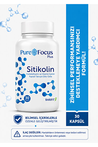 Barifit Pure Focus Plus Sitikolin, Fosfatidilserin ve Vitamin İçeren Kapsül T...
