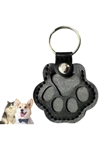 Choice1 black Leather Memorial Pet Hair Storage Bag Cat Paw Keychain DIY Home...
