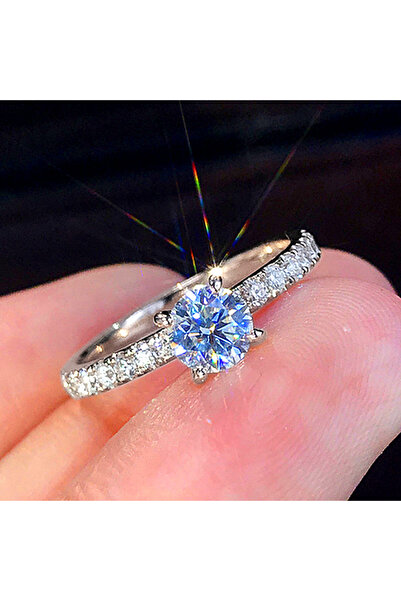 Choice11 8 F746 Huitan Classic 4 Claws Design Round Zirconia Women Wedding En...