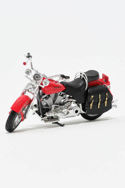 KentOyuncaK Model Motorsiklet Kutulu Kırmızı Harley - 1:12 Ölçekli Oyuncak Mo...