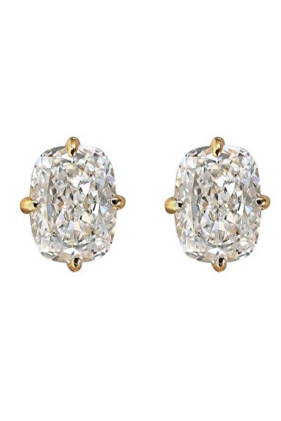 Choice E4753 Huitan Women Stud Earrings Gold Color Inlaid Big White CZ Simple...