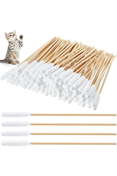 Choice14 100pcs 12cm single Pet 12/15cm Long Cotton Swabs ProfessionalCat Cot...