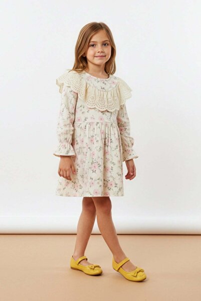 Fulla Moda bumbac 100% Rochie din dantela cu flori pentru fete