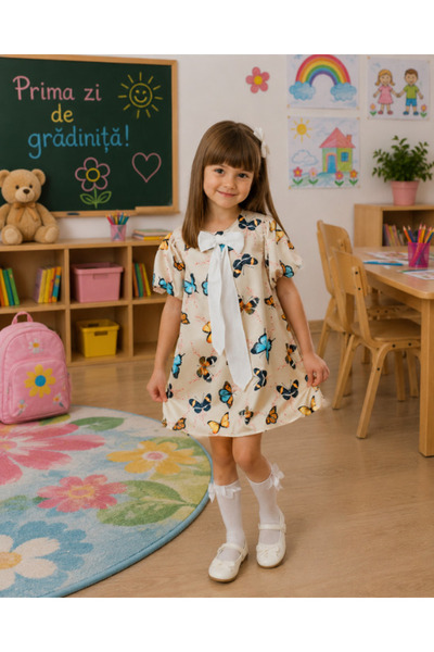 fustite cu luminite Rochie fluture pentru școală și grădiniță - 3-4 ani (98-1...