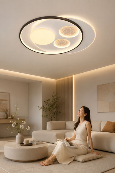 ESSLİGHT Oscar 50 Cm 3 Renk Işık Özellikli Led'li Avize Salon Mutfak Yatak Odası