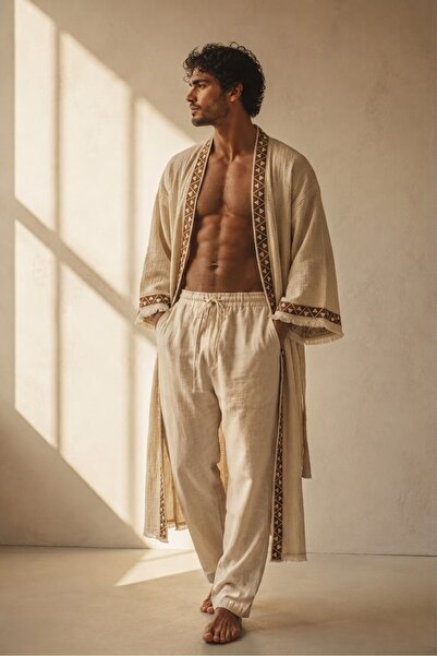 Mojo Summer Likya Kimono / CRINKLE KETEN EL BASKISI