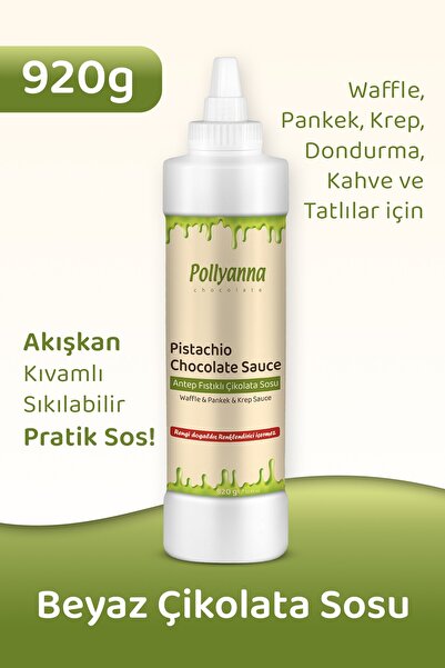 Pollyanna Antep Fıstıklı Çikolata Sos 920 Gr - Waffle & Pankek & Krep & Tatlı...