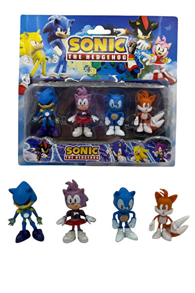 UDATOYS Sonic Tails Metal Sonik Amy Rose Oyuncak Karakter Seti 4lü