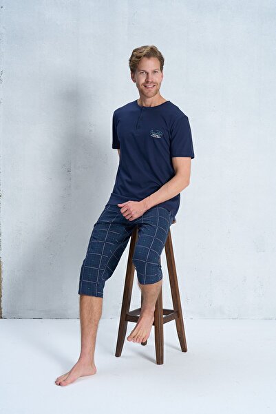 Over Sleep by Poleren Over Sleep 2381 Erkek Kapri Pijama Takım