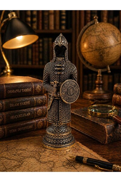 BiTon Toptan Osmanlı Zırhlı Asker Biblo 30 Cm – Dekoratif Şövalye Heykeli – O...