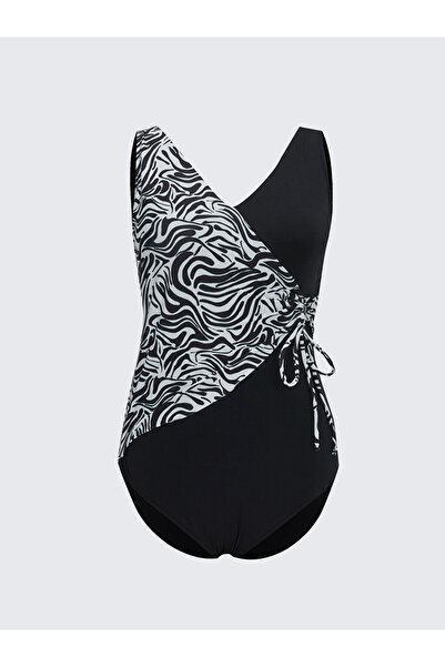 LC Waikiki New season deals from güli̇s gi̇yi̇m: black patterned women's swim...