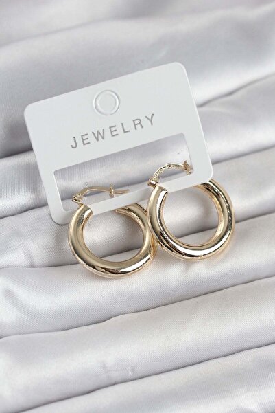 Inure Jewelry حلق نسائي من النحاس باللون الذهبي مقاس 25 ملم