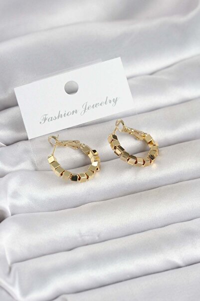 Inure Jewelry أقراط نسائية موديل حلقة مربعة ذهبية اللون