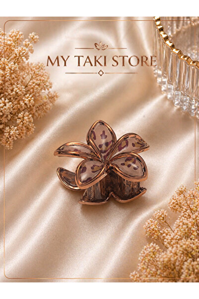 MY TAKI STORE LEOPAR DESENLİ LOTUS MANDAL TOKA XL (8cm)