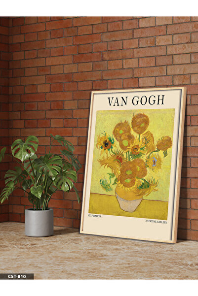 Evinemoda Vincent Van Gogh Sunflowers One Piece Wooden Framed Painting