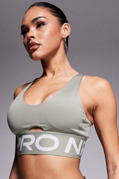 Nike Sutien sport Pro Indy Plunge-Support pentru femei, kaki