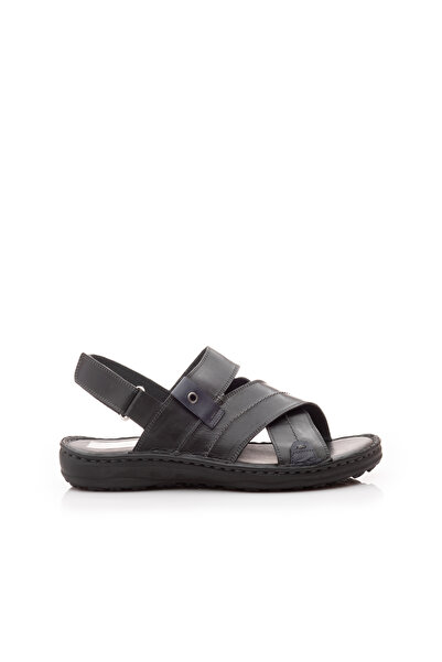 UrbanShoes Sandale barbati din piele naturala, Leofex - 799 Negru Box