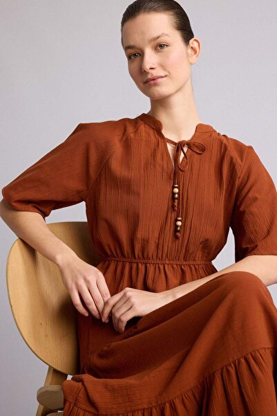 DeFacto A-Line Crew Neck Cotton Short Sleeve Dress H3360Ax26Sm