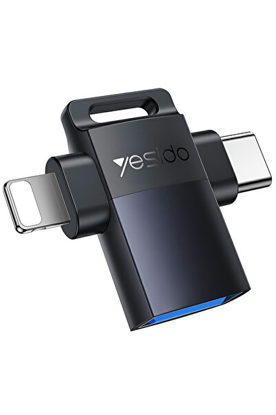 OEM Yesido - Adaptor OTG (GS35) - USB 3.0 la Lightning, Type-C, Aliaj de alum...