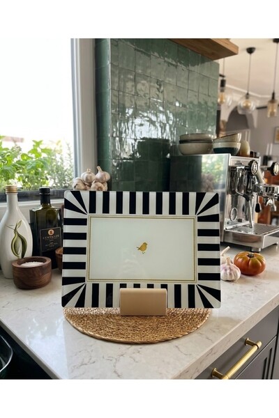MEGY HOME 25x35 Cam Kesme Tahtası/ Sunumluk/Dekoratif Silikon Kaymaz Altlıklı...
