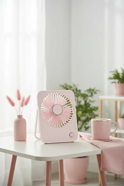 Miniso Makaron Serisi Katlanabilir Mini Fan Pembe – Şarj Edilebilir Taşınabil...
