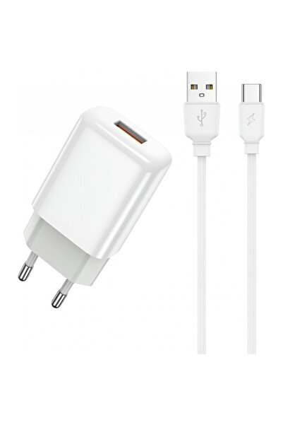PRESTICO Incarcator Retea Cu Cablu USB-C F9S, 12W, 2.4A, 1 x USB-A, Alb