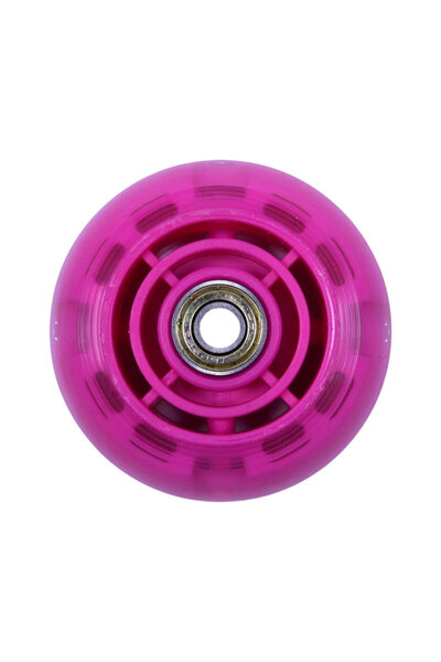 Athlopaidia ΠΙΣΩ ΤΡΟΧΟΣ LED ΜΕ ΡΟΥΛΕΜΑΝ 80MM, ΓΙΑ ΣΚΟΥΤΕΡ 61215 - ΦΟΥΣΙΑ