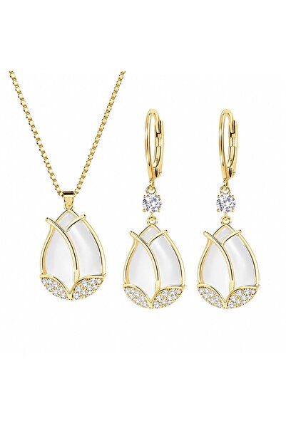 OEM Σετ Κοσμημάτων "Λάμψη Μαργαριταριού Τουλίπας" – Κολιέ και Σκουλαρίκια με ...