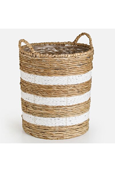 Zâna Casei Ριγέ Ψάθινο Καλάθι Φύτευσης Ø35x41εκ.