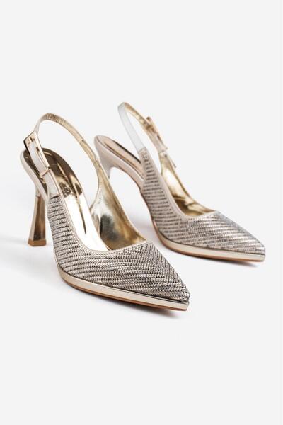 Oxygen Moda Women's Evening Dress Shoes with Stone Print and 9cm Classic Heels