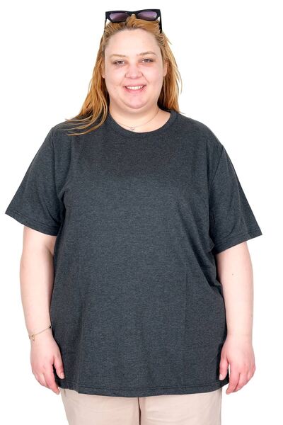 ModeXL Mode XL Real Large Size Γυναικείο T-Shirt με γιακά Bis Basic U26200 AN...