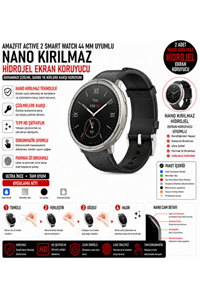 Astakos ساعة ذكية Amazfit Active 2 مقاس 44 ملم متوافقة مع واقي شاشة هيدروجيل ...