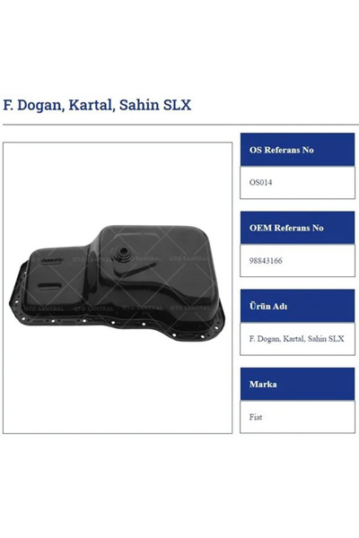 SANTRAL YAĞ KARTERİ FİAT SLX ŞAHİN S DOĞAN KARTAL ŞAHİN