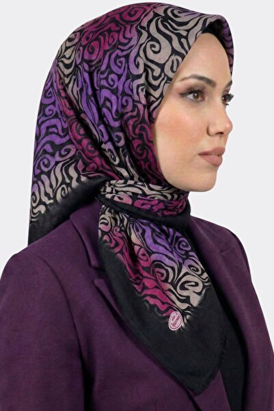 hadiora وشاح نسائي أرجواني فوشيا منقوش
