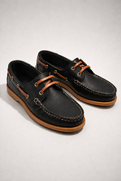 Sanvio Tarzkar Men's Genuine Leather Black Premium Thermo Non-Slip Comfortabl...