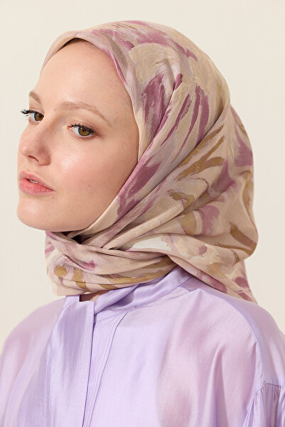 cs camellia scarf Eșarfă moale cusută manual - Roz Galben