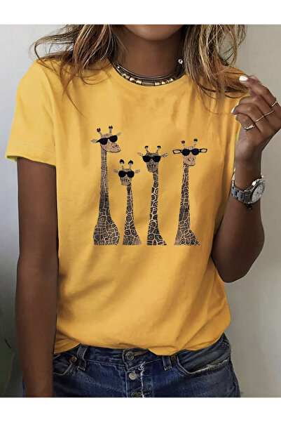 COHERENT Unisex Ανδρικό/Γυναικείο T-Shirt από βαμβάκι με στάμπα GIRAFFES