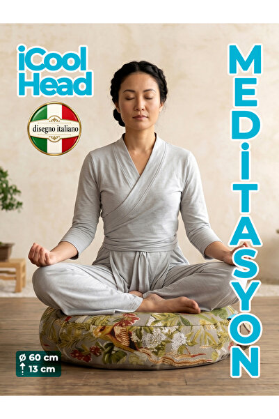 iCool Head Karabuğday Kabuğu Dolgulu Meditasyon Minderi, Geniş Yoga Minderi, ...