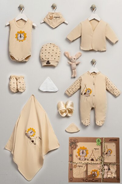 NS ATEİLER 10-Piece Premium Arslan Embroidered Baby Hospital Discharge Set 10...