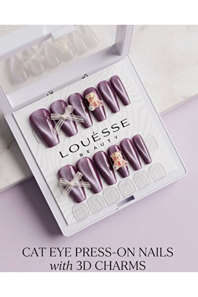 Louesse Beauty Louésse Velvet Glow Takma Tırnak Seti 12’li – Cat Eye Parlak v...