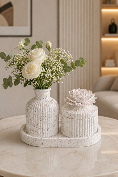 RONA STORE Lisahome Modern Decorative Vase & Tray Set Handmade Premium Design