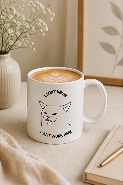 Duxy Mug with Funny Writing and Cat – Designed Porcelain Mug – Fun Gift for O...