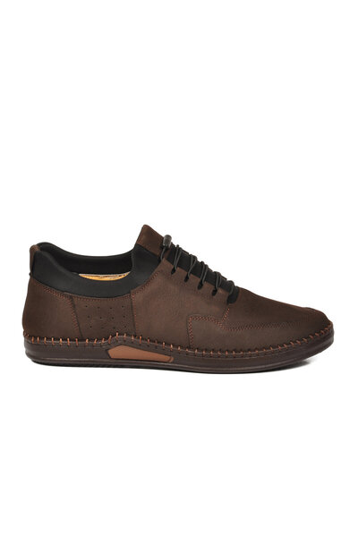 AYAKMOD Brown-Nubuck Genuine Leather Gel Sole Men's Casual Shoes Premium 418 m