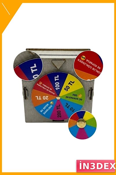 İN3DEX Fun Money Saving Box with Fortune Wheel Design