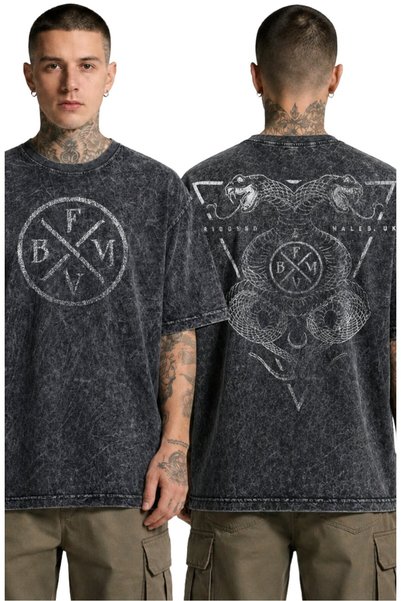 Fuddy Moda Unisex majica sa širokim krojem i logotipom BFMV "Bullet For My Va...
