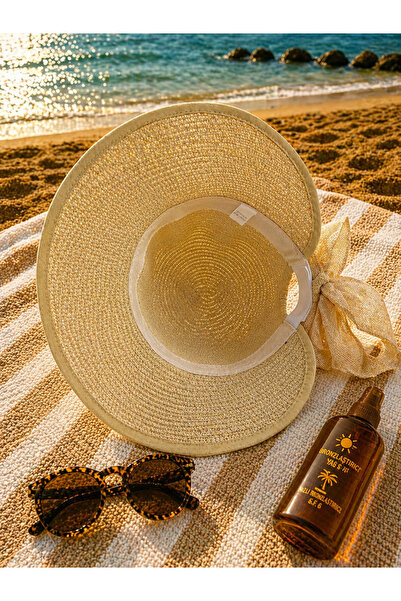 ELOVE Women's Ribbon-Detail Straw Hat