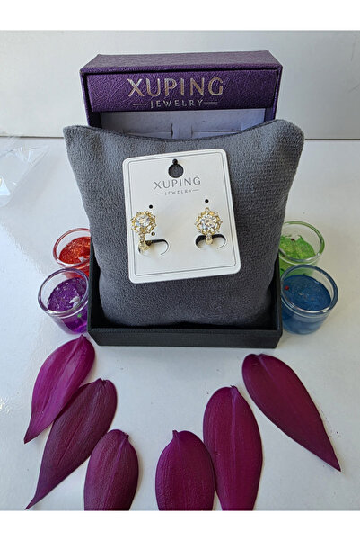 XUPING JEWELRY Stone-Encrusted Hoop Mini Earrings